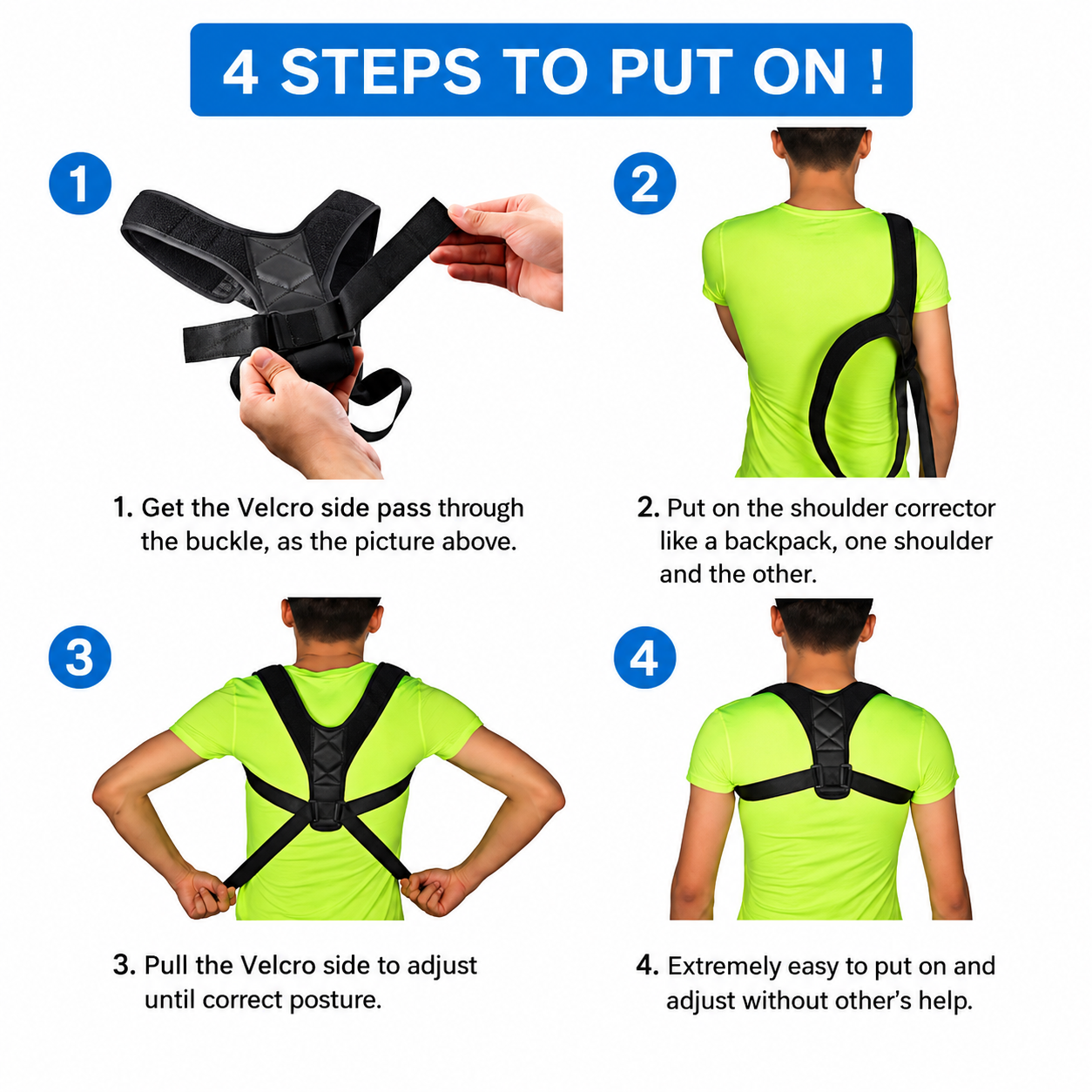 Adjustable Posture Corrector Upper Back Shoulder Posture Belt