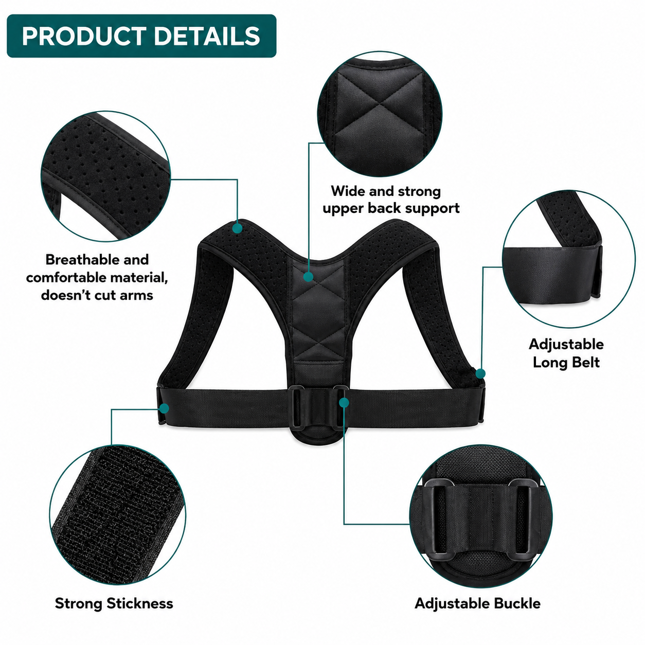 Adjustable Posture Corrector Upper Back Shoulder Posture Belt